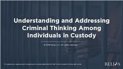 Understanding and Addressing Criminal Thinking Among Individuals in Custody